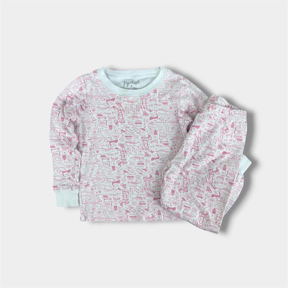 Joy Street Pink Cape Cod Two Piece Kids Pajamas 4T